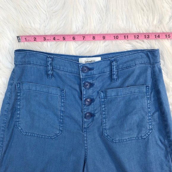 Anthropologie Blue Wide Leg Pants - Picture 7 of 16